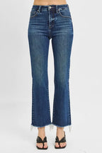 RISEN Crop Jeans Tummy Control High Rise Dark Straight Raw Cut Hem 3335ad9da9da4a958177e4ef821d3241-Max-Origin Trendsi