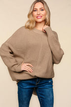 Haptics Sweater Side Slit Texture Asymmetric Oversized Knitwear 33396784-cd07-4e56-8bda-d710fe567bee-Max Trendsi
