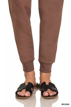Zenana Womens Joggers Brown Drawstring Cotton with Pockets 335d28efd3c64867a78ec4e9c0da2ec7-Max-Origin Trendsi