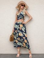 Women's Outfit Set Black Floral Cropped Cami Top and Midi Skirt 2 Pcs 338b9b1e25e247f081a0b5835ff5fd27-Max-Origin Trendsi