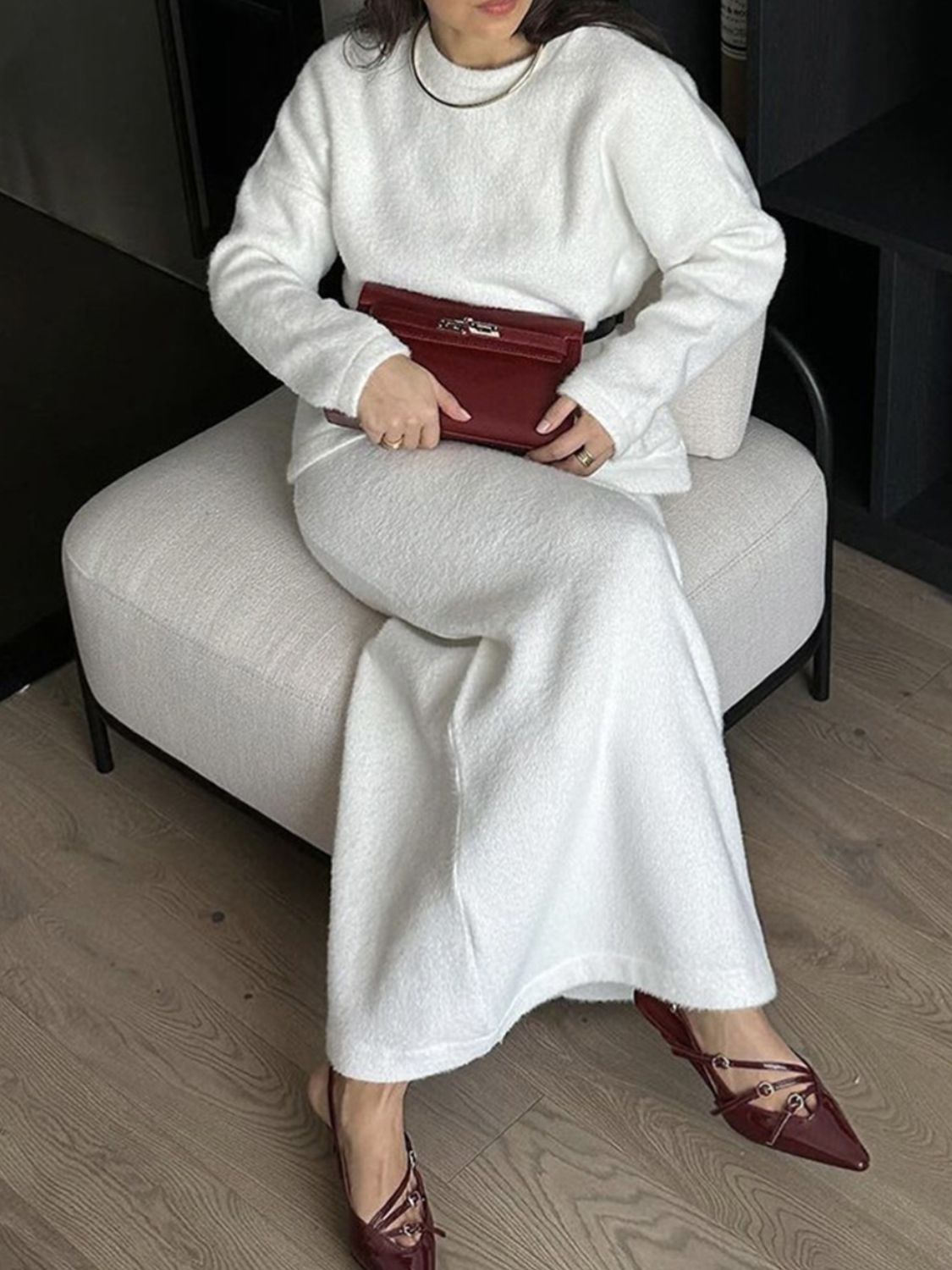 Women Sweater Set and Midi Skirt Knit 2 Pcs Soft Acrylic Long Sleeve Outfit Set 3396b8b4-a5fd-407c-afba-e373a3949d6c-Max Trendsi