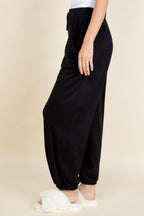 Super Lady Joggers Black Pants Drawstring Elastic Waist with Pockets 33de019a-d69c-469d-9068-654fe77c640d-Max Trendsi