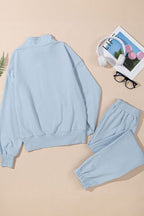 Tracksuit Women's Cotton Blend Half Zip Long Sleeve Top and Joggers Pants 2 Pcs 33f14c63-b9d0-4fbf-b3c5-94f108814c8c-Min Trendsi