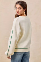 BiBi Womens Sweatshirt Cactus Embroidered Cream Fleece Pullover 33fa39e4806745b8a9d0a188466c2a31-Max-Origin Trendsi