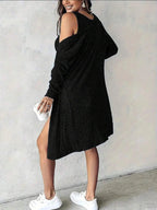 Women's Sweater Set Ribbed Knit Tank Dress Button Front and Cardigan 34098d47aa29478ab019645cfbf5007b-Max-Origin Trendsi