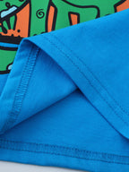 Boy's T-Shirt Cotton Sky Blue Children's Dinosaur Short Sleeve Top 343dab93adc84a7497588e1bc320ed0d-Max-Origin Trendsi