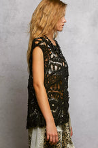 POL Crochet Tank Top Black Floral Openwork Round Neck Sleeveless 34657cdb-be7d-4a81-a2c1-28bd25ba4e1e-Max-Origin Trendsi
