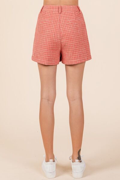 Mittoshop Tweed Shorts Coral Women's Classic with Side Pockets 348e2d2e-f664-4759-b8e6-ccbad9ddc1e4-Min Trendsi