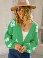 Cardigan Angel Wings Flower Open Front Long Sleeve Knitwear 349cba7b-ce7f-414e-b47e-33f08b71cea3-Max Trendsi