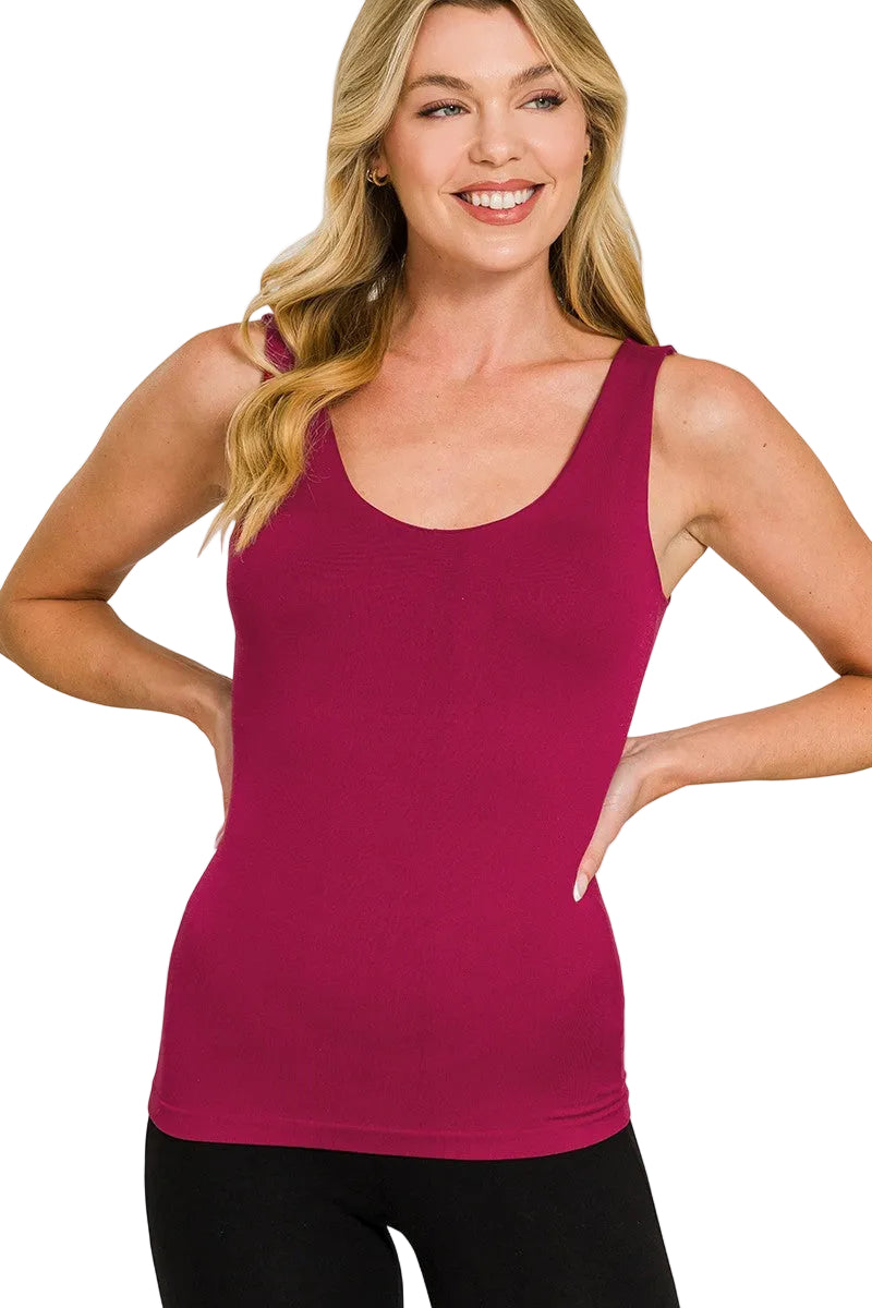 Zenana Seamless Tank Top with Built-In Bra