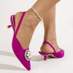 Women's Heels Pearl Detail PU Leather Point Toe Pumps Shoes 34d3a412-8066-4b39-92b2-33bc0255c70d-Max-Origin Trendsi