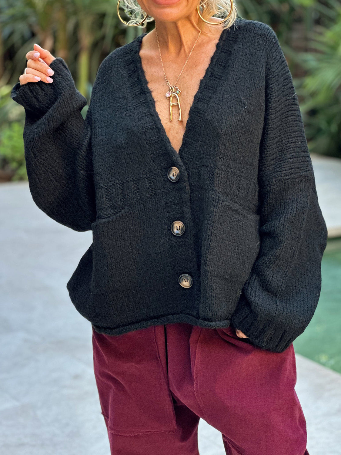 Women Cardigan Soft Acrylic Pocketed V-Neck Loose Button Up Long Sleeve 34d6fbad-771b-4b04-92d3-caf76dc958e4-Max Trendsi