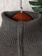 Women's Sweater Flower Hem Zip Collar Long Sleeve Stylish Pullover 353a15b300ee47b0b7a1f8468782c798-Max-Origin Trendsi