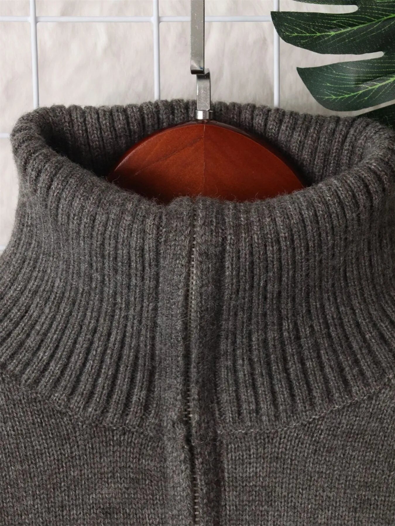 Women's Sweater Flower Hem Zip Collar Long Sleeve Stylish Pullover 353a15b300ee47b0b7a1f8468782c798-Max-Origin Trendsi