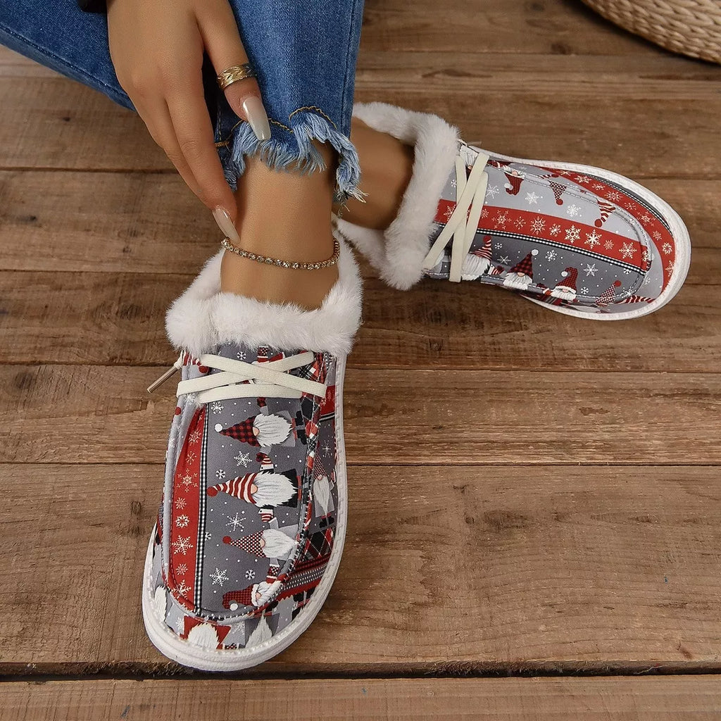 Christmas Women's Sneakers Print Round Toe Canvas Fluff Flats 353a5d4ed45d4ae59f674a253187dca8-Max-Origin Trendsi