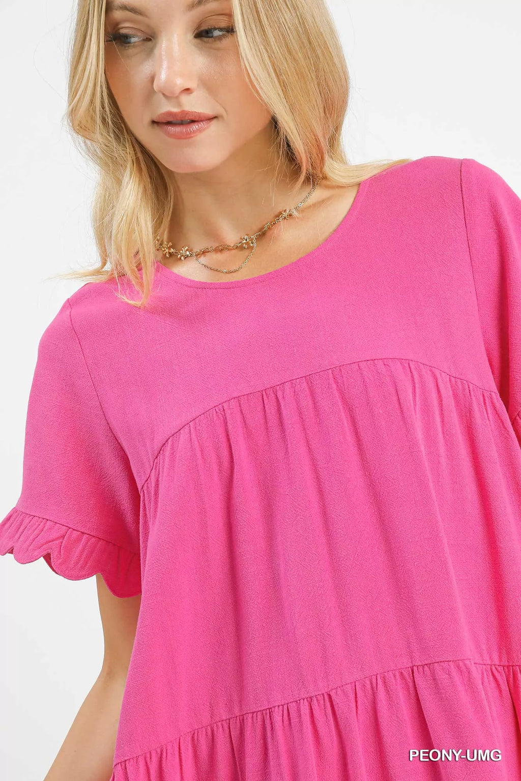 Umgee Linen Tiered Babydoll Dress with Ruffle Sleeves 354de13e-c572-4d6b-a7b9-50adada837c5-Max-Origin Trendsi