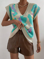 Sweater Vest Color Block V-Neck Knit Sleeveless Knitwear Top 357ec25a-4183-4282-a7fe-00016b11cbf6-Max Trendsi
