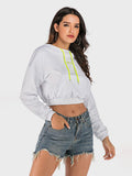 Perfee Cropped Hoodie Drawstring Hood Letter Long Sleeve Top White 3595b832-6ef7-4695-ba71-eef6b277595d-Max Trendsi
