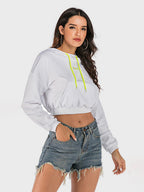 Perfee Cropped Hoodie Drawstring Hood Letter Long Sleeve Top White 3595b832-6ef7-4695-ba71-eef6b277595d-Max Trendsi