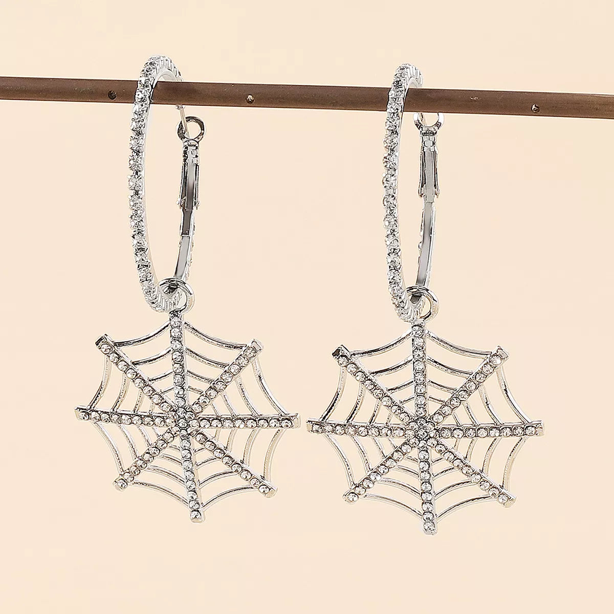 Hoop Earrings Spider Web Dangle Rhinestone Jewelry 35d4f907-3089-4afd-8e44-64f31b2d76b7-Max-Origin Trendsi