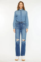 Kancan Women's Boyfriend Jeans Ultra High Rise 90's Distressed Denim Pants 35edc968de3a4a12a6f2377a2b2aa3b2-Max-Origin Trendsi