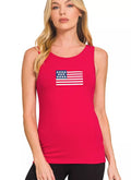 Zenana Double Scoop American Flag Embroidered Tank Top
