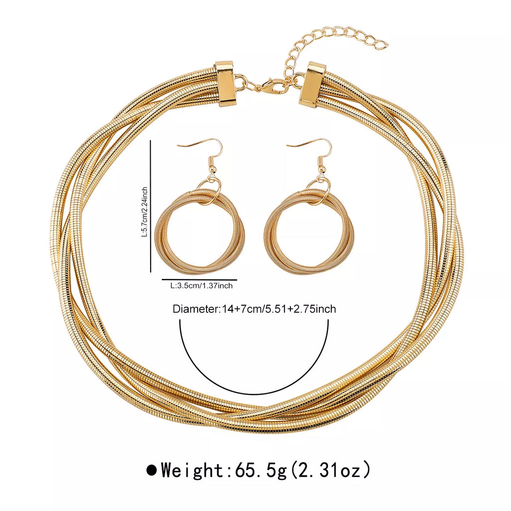 Womens Jewelry Set Multi-Layered Earrings and Necklace 18K Gold-Plated 3627962d-5de8-4f98-9537-ad7878a8ccda-Max-Origin Trendsi