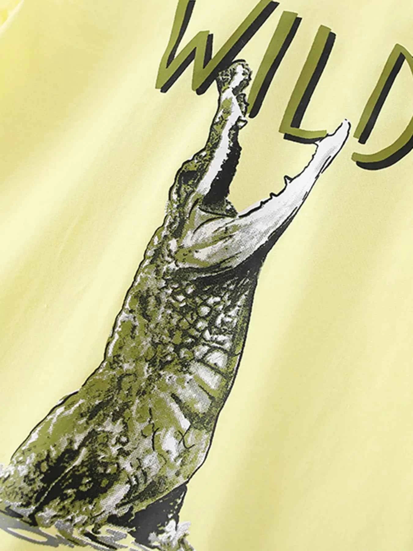 Children's Wild Crocodile Graphic Short Sleeve T-Shirt