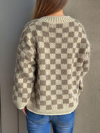 Checkered Cardigan Oversized Women Single Breasted Round Neck Soft One Size 364732b7-fac5-4896-b989-8f8b784bba08-Max Trendsi