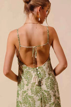 SO ME Floral Summer Maxi Flowy Dress sage Green Damask Backless Tied 366f5a152f9541b796a032bcebc45c64-Max-Origin Trendsi