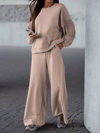 Womens Outfit Set Kahki Casual Loose Fit Top and Pants Two-Piece 3679be4c327f4be294f032a472b6b7d8-Max-Origin Trendsi
