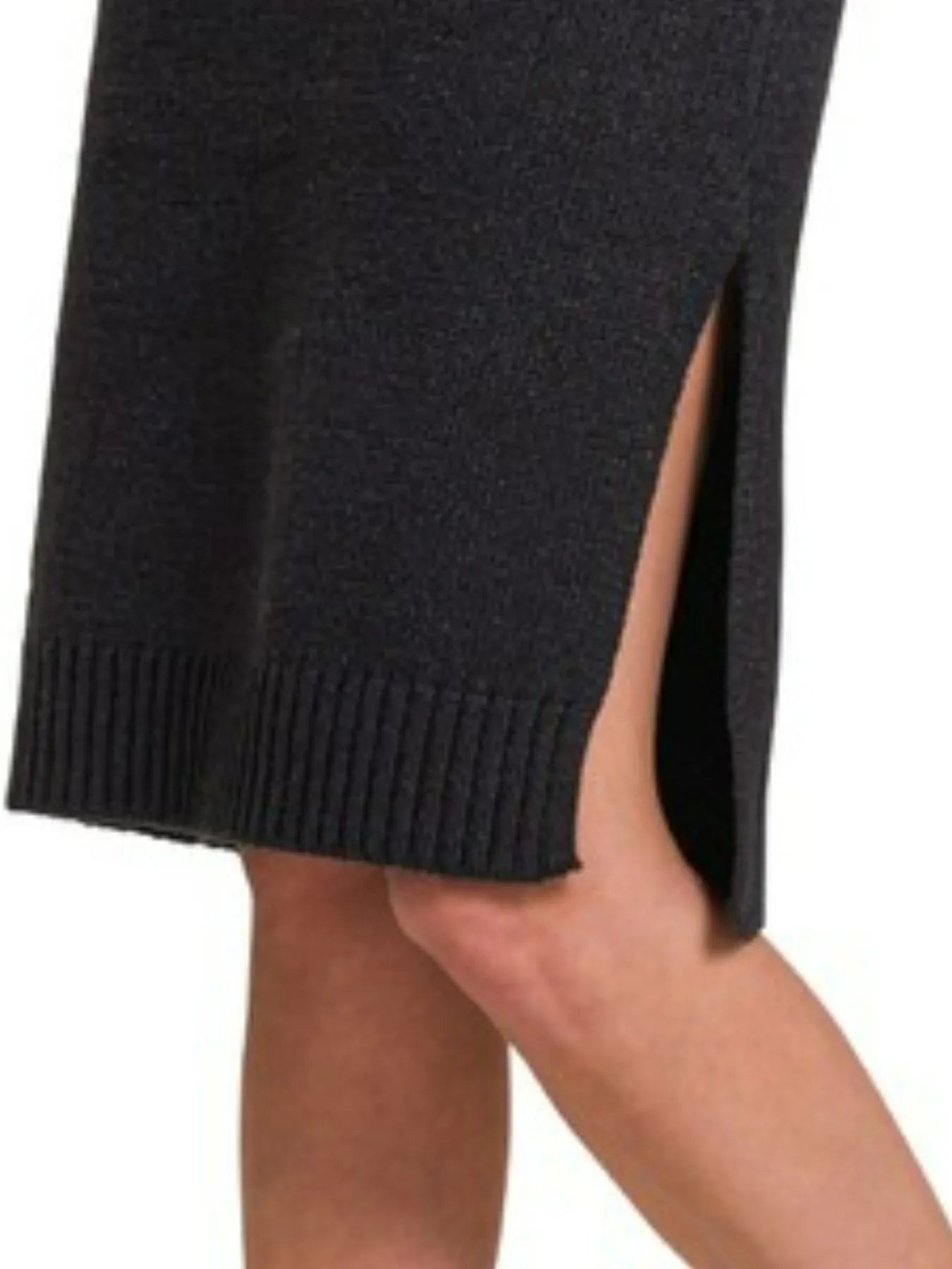 Zenana Midi Sweater Dress Black Turtle Neck Long Sleeve Side Slit 367fa01d-dca6-4e73-82e0-cb67e9fefc50-Max-Origin Trendsi