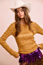 BiBi Womens Flower Lace Top Ruffles Detail Mustard Mardi Gras Color 3697683467c5489987fdf708ff2ed16a-Max-Origin Trendsi