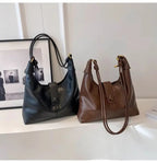Casual Women's Shoulder Bag Buckle Closure Zipper Medium Solid Handbags