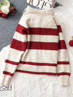 Women's Cardigan Striped Button-Up Cozy Soft Long Sleeve 36cea03af81e4d2ca5b75e5f85b3fa78-Max-Origin Trendsi
