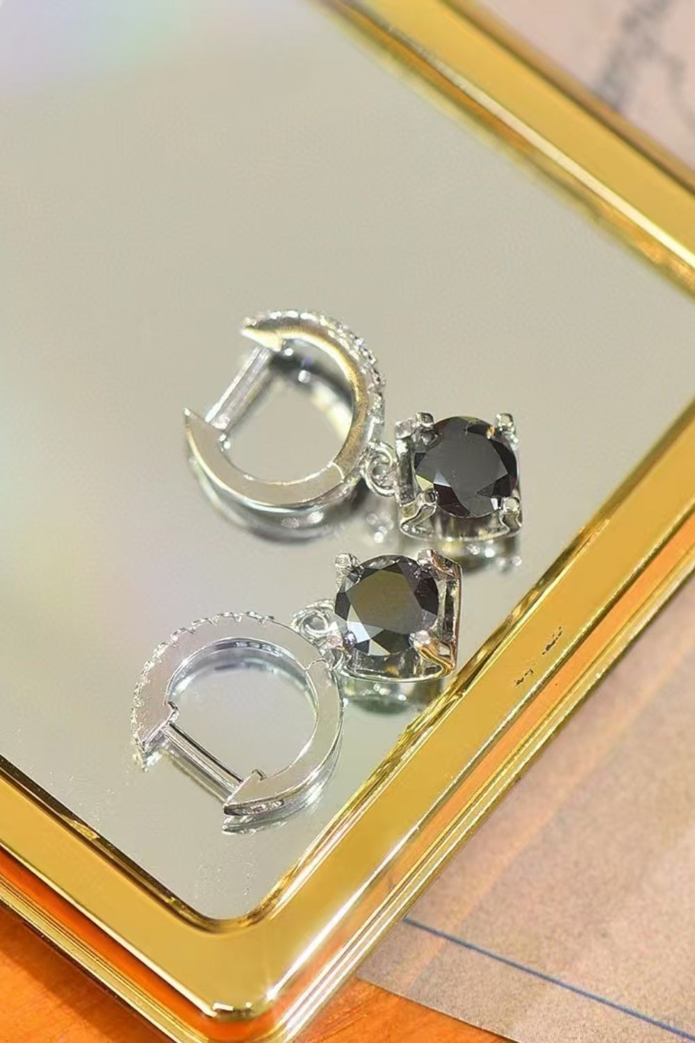 Drop Earrings 2 Carat Moissanite Black Stone Square 925 Sterling Silver Jewelry 36da9aa0-fc79-4023-a6cc-203573aa78ed-Max Trendsi