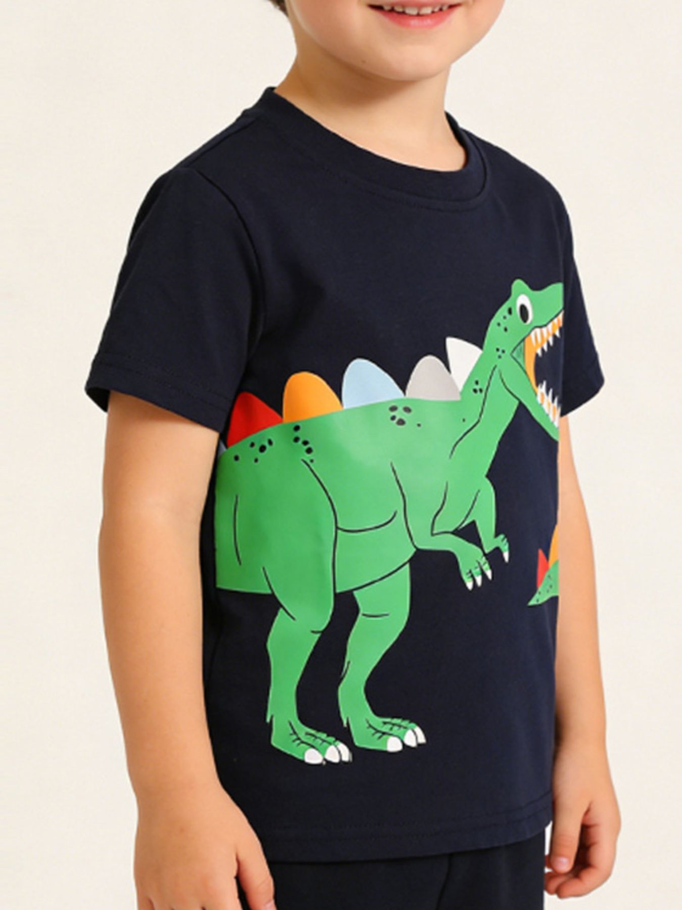 Children's Dinosaur Graphic Short Sleeve T-Shirt