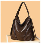 Women's Casual Tote Handbags Pu Leather Zipper Outer Pockets Backpack Crossbody