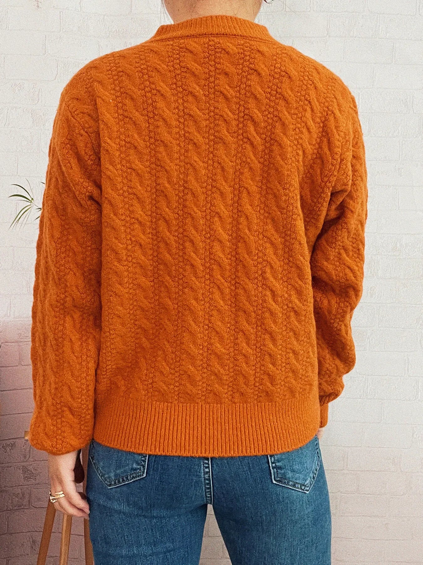 Women's Cardigan Cable Knit Button-Up Long Sleeve Knitwear 370119f69c7343849ce2ac0a5f1078a0-Max-Origin Trendsi