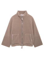 Turtleneck Plush Jacket Women Zip Up Long Sleeve Outer Double Pockets Coat 37224e6e-bbc3-452e-8858-e760289f95b0-Max Trendsi