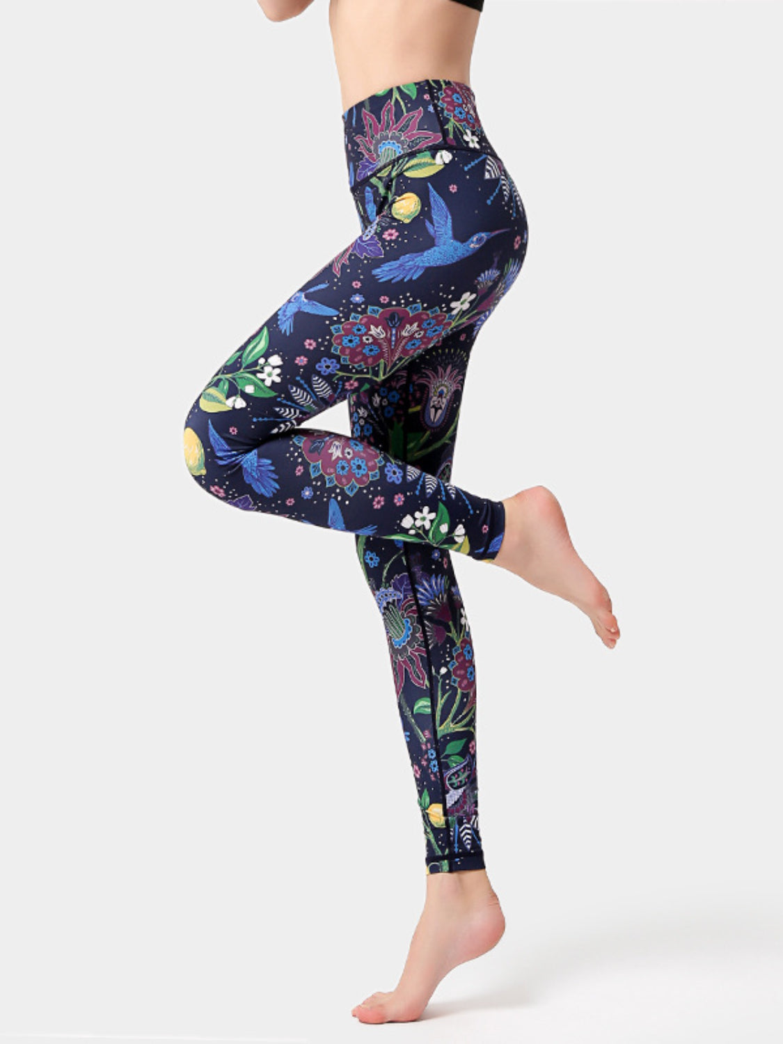 Active Leggings Floral Colorful Printed High Waist Highly stretchy 374ccc65-2070-42af-b3f0-507f8b150645-Max Trendsi