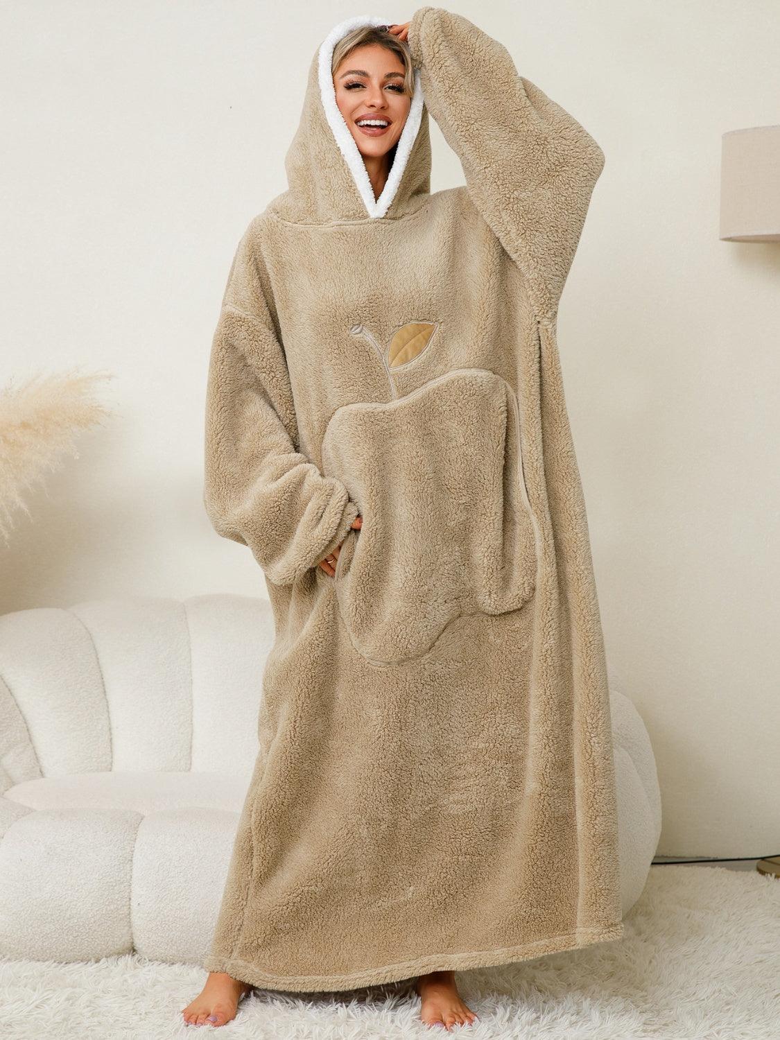 Hooded Lounge Dress Oversized Soft Pocketed Contrast Long Sleeve 376e54d1-1ae9-4c25-b433-8e783e81b7aa-Max Trendsi