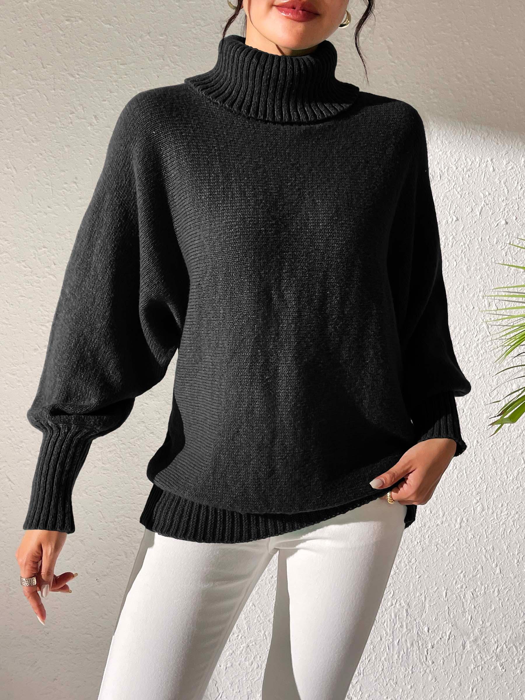 Turtleneck Sweater Long Sleeve Solid Soft Pullover 3771e61a-84d2-4766-abdc-d1a0bb56f3ec-Max Trendsi