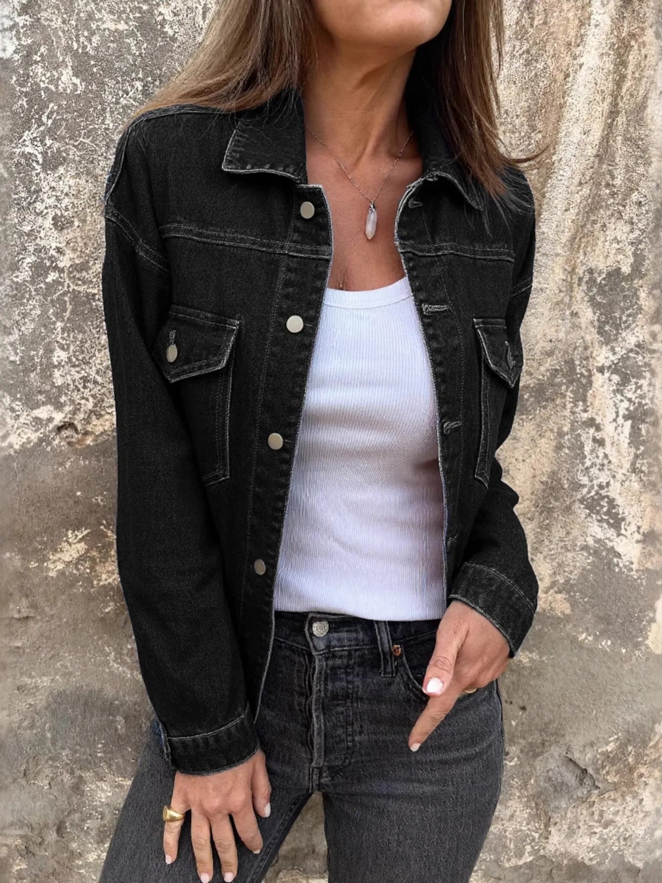 Women's Denim Jacket Button Up Long Sleeve Contrast Stitching Outwear Black 37a04c17f6584f10a02e806f8190ea23-Max-Origin_3ca19389-9822-43d7-b8ac-95ef1dd5fbdd Trendsi