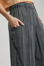 Umgee USA Women Navy Pants Linen Cotton Elastic Waist Baggy with Pockets 37b107df-907d-48fa-9380-36326c9d3522-Max Trendsi