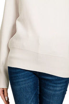 Zenana Womens Sweater Viscose Off White Mock Neck Exposed Seam Pullover 37c157c4-499e-4e58-be8e-4d3036966207-Max-Origin Trendsi