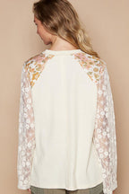 POL Knit Top USA Stock Flower Patch Lace Long Sleeve Cotton Blend 37d756f6-e1ee-41f3-a9c5-09d0e14f07d2-Max Trendsi