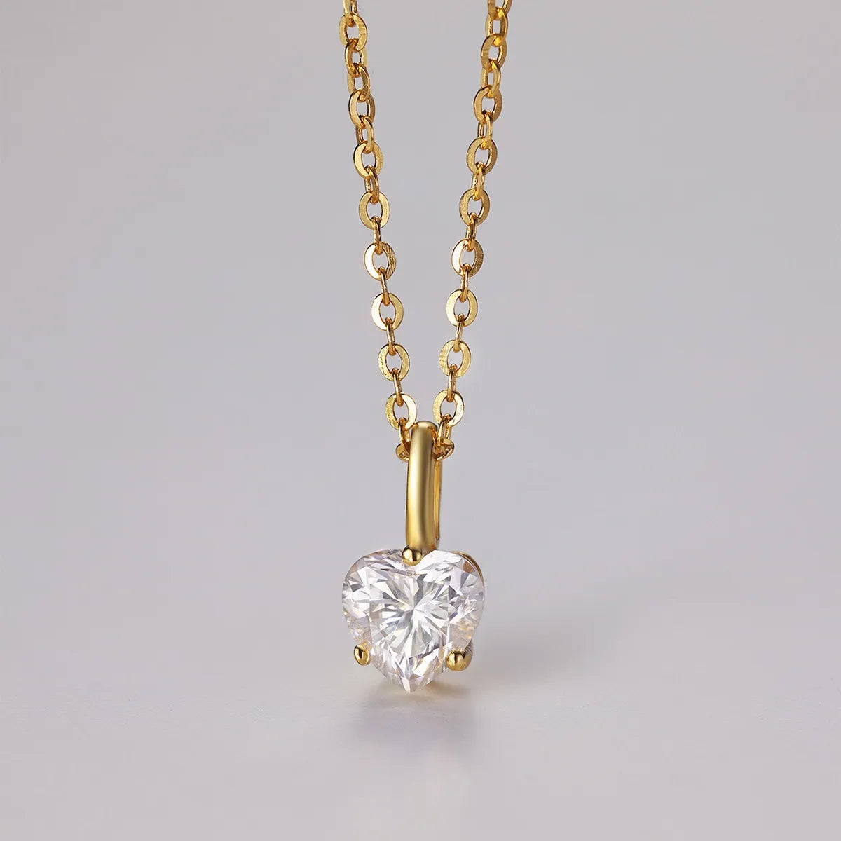 18K Gold-Plated Necklace Heart Moissanite Stone Shape Pendant Jewelry Gold One Size 37f2374c-bdad-4b27-b4e8-415121d72263-Max-Origin Trendsi