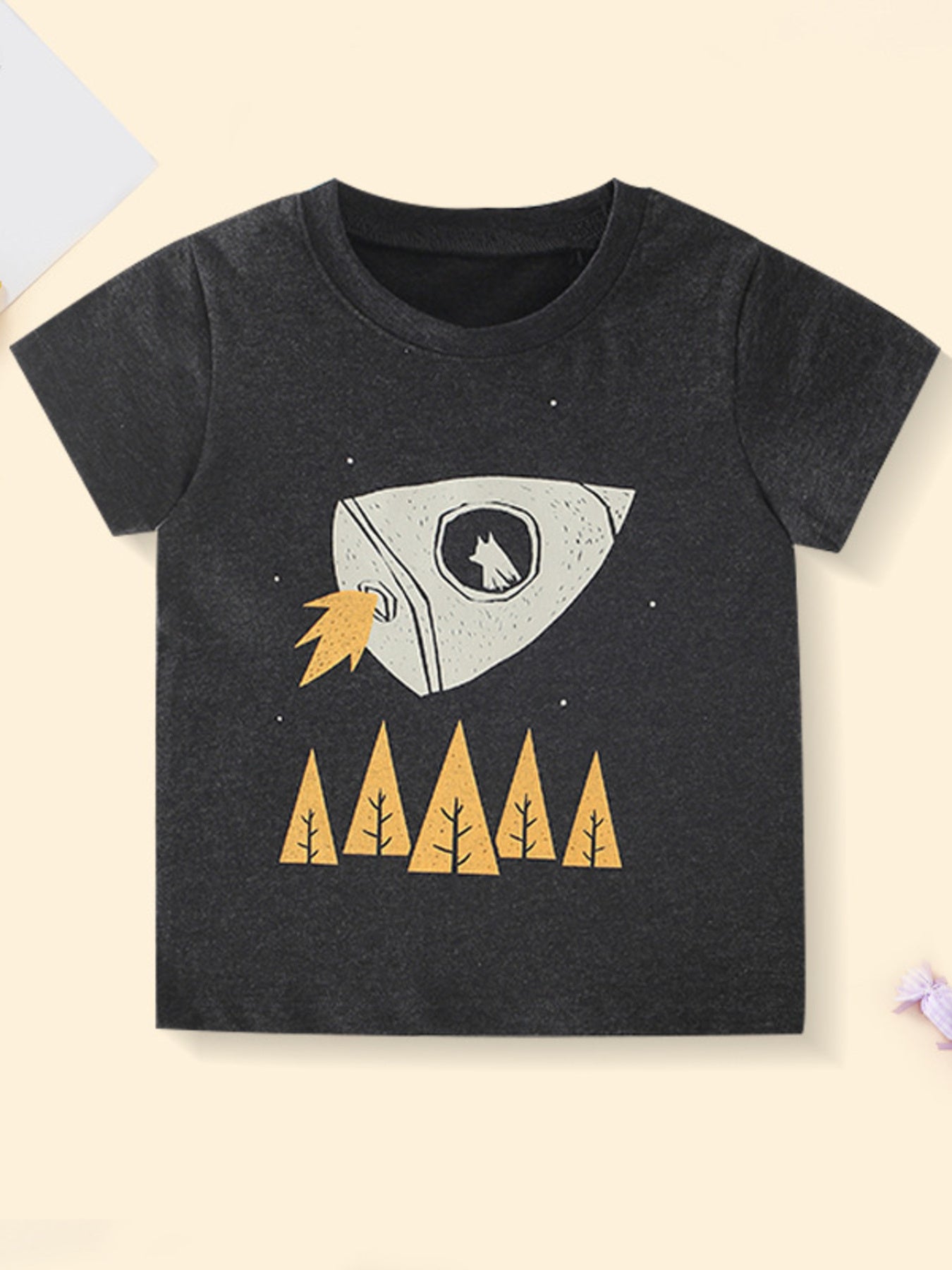 Children's Rocket Graphic Casual T-Shirt