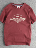 Men's T-Shirt Cotton Blend Graphic Round Neck Short Sleeve Top Tees Burgundy 3805d8eb542b47e8a667e157062ab547-Max-Origin Trendsi